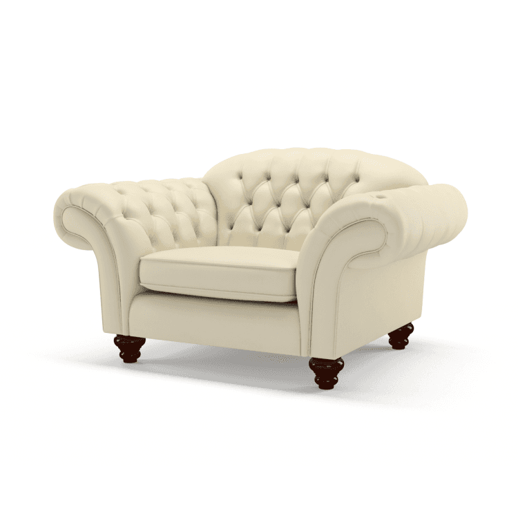 Sofa by Saxon - Claridge 1.5 Seater Sofa - Hand-Burnished Leather - Birch Ivory - EB London