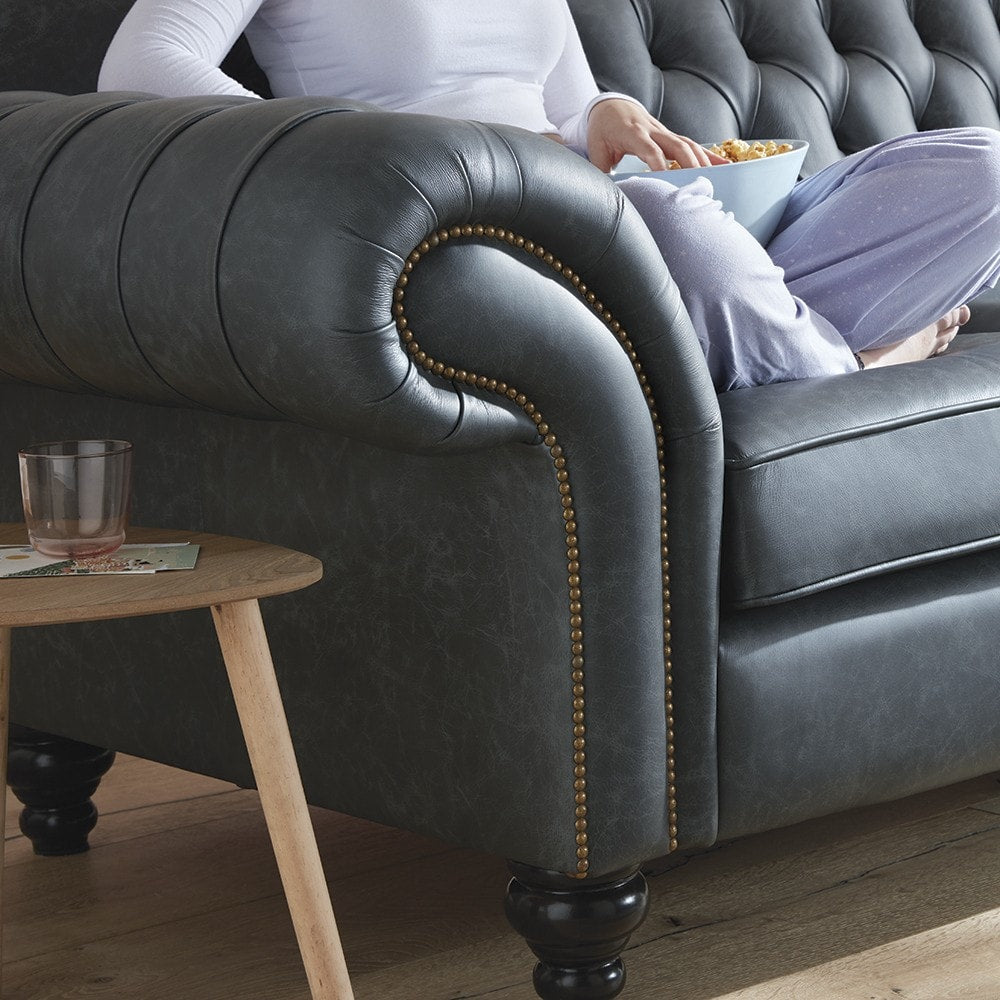 Sofa by Saxon - Claridge 2 Seater Sofa - Hand-Burnished Leather - EB London