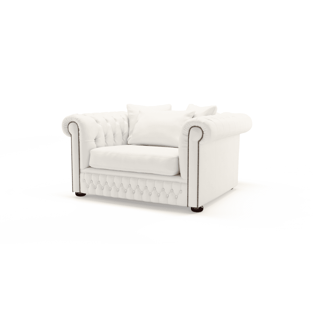 Sofa by Saxon - Hampstead 1.5 Seater Sofa - Hand-Burnished Leather - Birch White - EB London