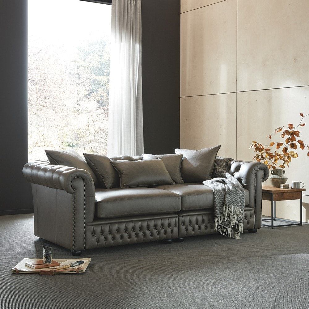 Sofa by Saxon - Hampstead 2 Seater Sofa - Hand-Burnished Leather - EB London