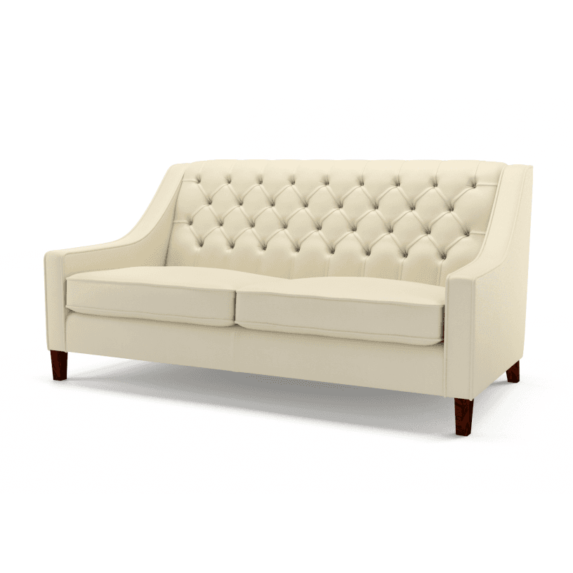 Sofa by Saxon - Islington 2 Seater Sofa - Hand-Burnished Leather - Birch Ivory - EB London