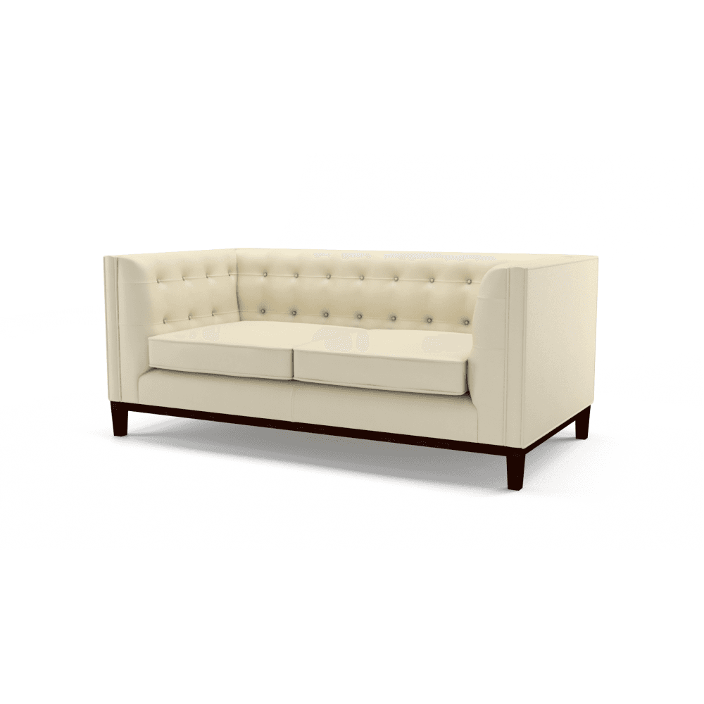 Sofa by Saxon - Heritage Langham 2-Seater Sofa - Handcrafted Leather – Birch Ivory - EB London