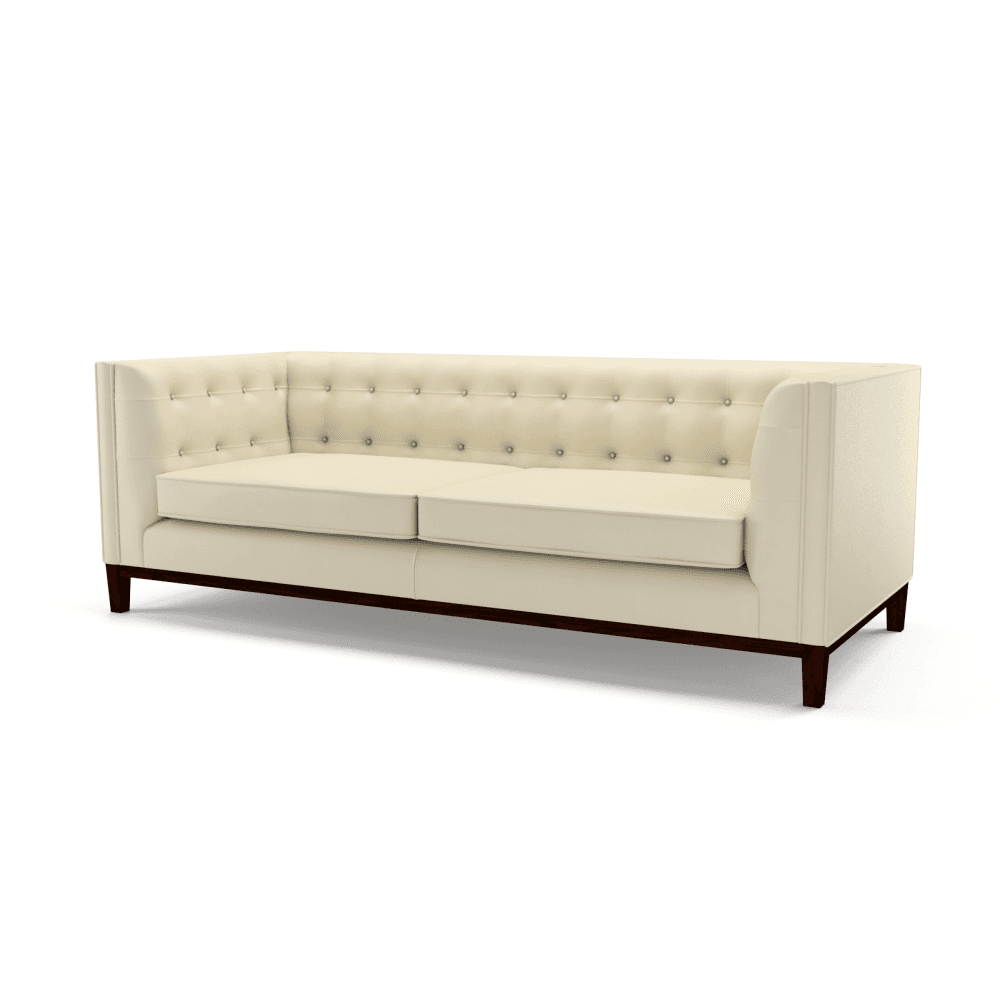Sofa by Saxon - Heritage Langham 3-Seater Sofa - Handcrafted Leather – Birch Ivory - EB London