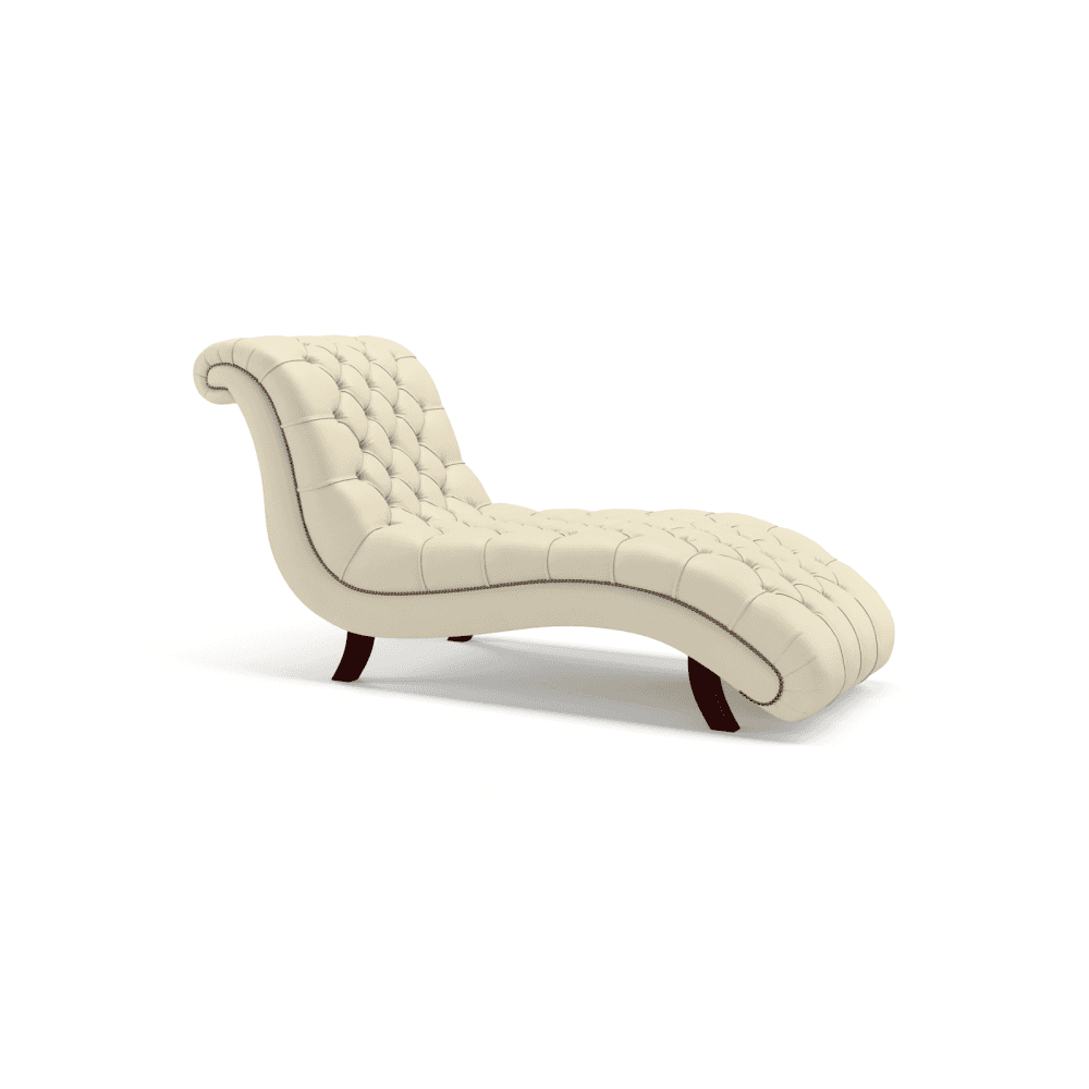 Sofa by Saxon - Queensbury Chaise - Hand-Burnished Leather - Birch Ivory - EB London