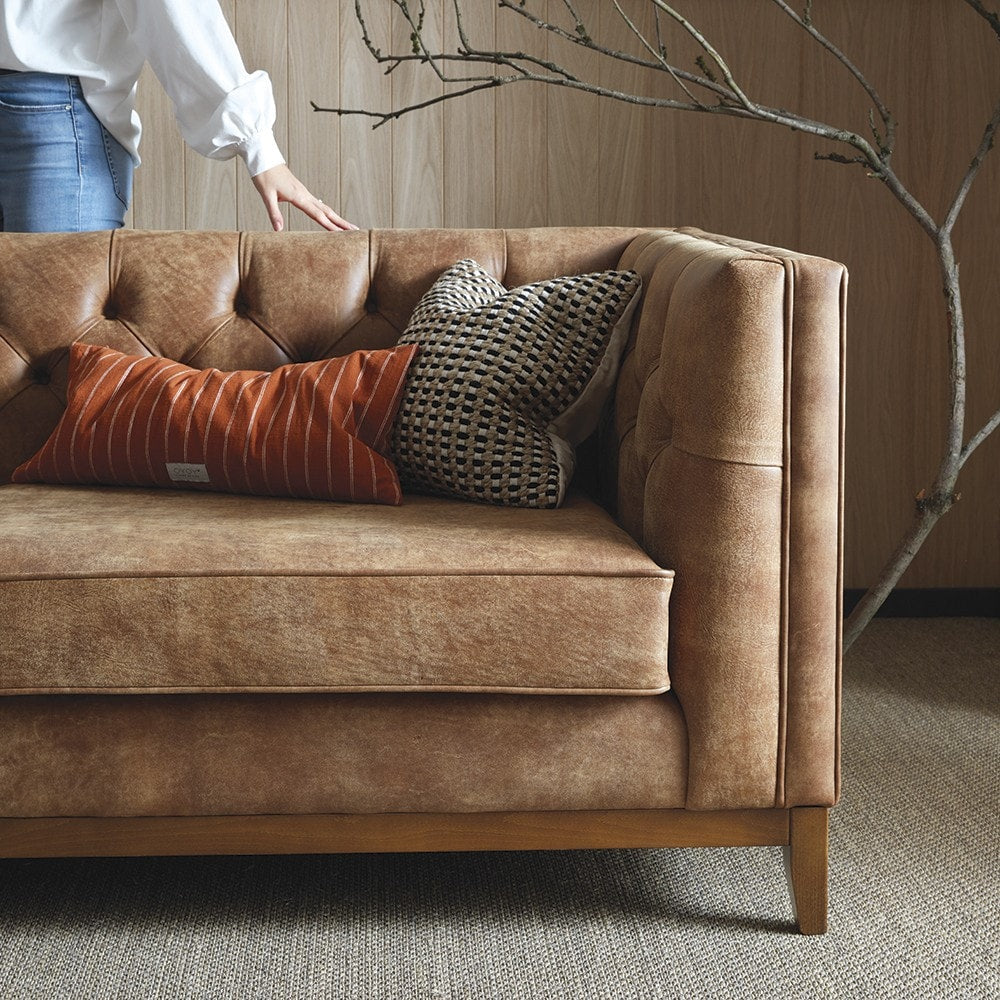 Sofa by Saxon - Sloane 3 Seater Sofa - Hand-Burnished Leather - EB London