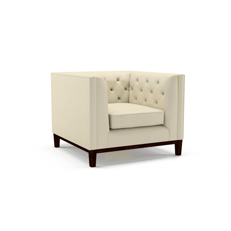 Sofa by Saxon - Sloane Chair - Hand-Burnished Leather - Birch Ivory - EB London