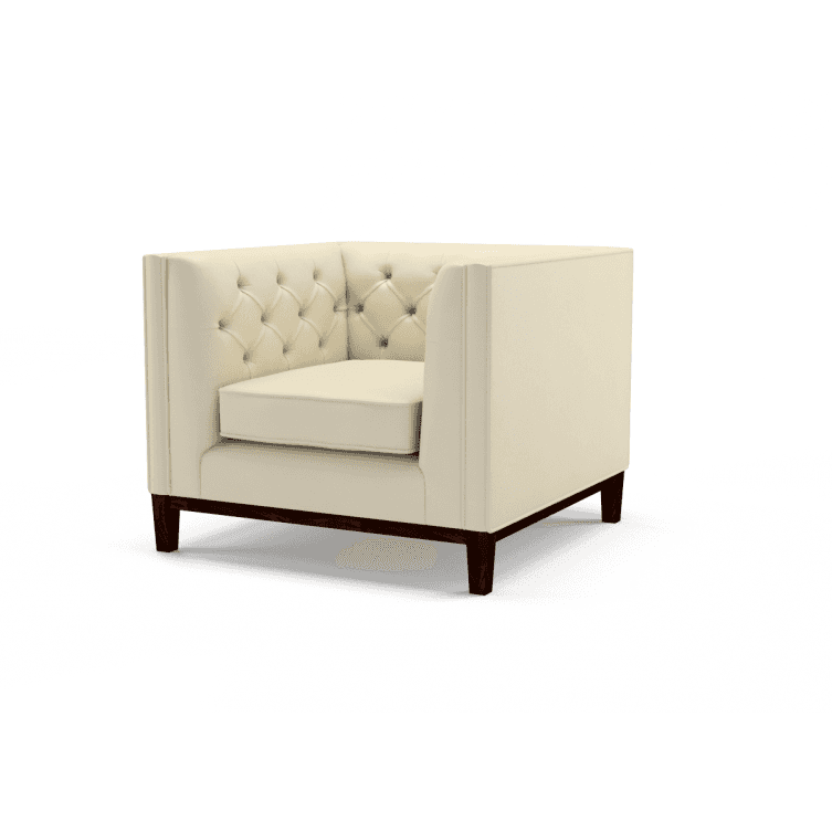 Sofa by Saxon - Sloane Chair - Hand-Burnished Leather - Birch Ivory - EB London