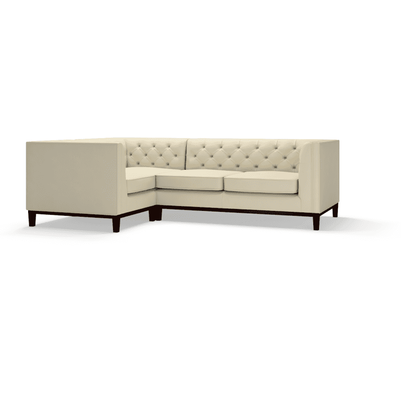Sofa by Saxon - Sloane Corner Unit 1X2 - Hand-Burnished Leather - Birch Ivory - EB London