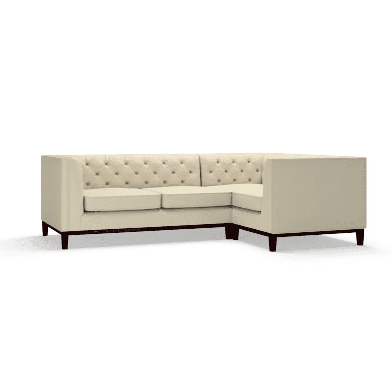 Sofa by Saxon - Sloane Corner Unit 2X1 - Hand-Burnished Leather - Birch Ivory - EB London