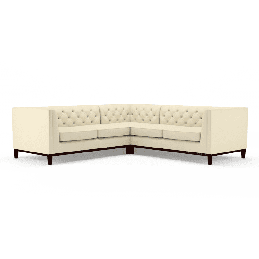 Sofa by Saxon - Sloane Corner Unit 2X2 - Hand-Burnished Leather - Birch Ivory - EB London
