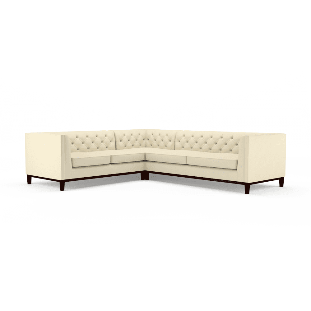 Sofa by Saxon - Sloane Corner Unit 2X3 - Hand-Burnished Leather - Birch Ivory - EB London