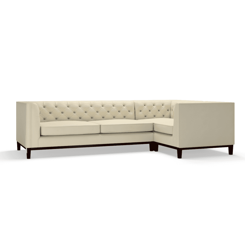 Sofa by Saxon - Sloane Corner Unit 3X1 - Hand-Burnished Leather - Birch Ivory - EB London
