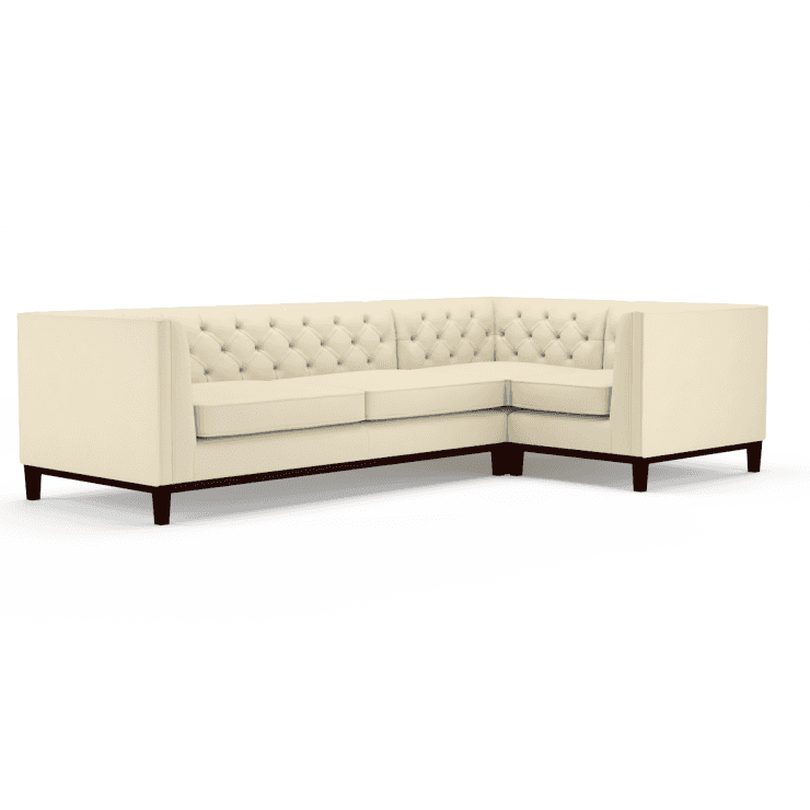 Sofa by Saxon - Sloane Corner Unit 3X1 - Hand-Burnished Leather - Birch Ivory - EB London