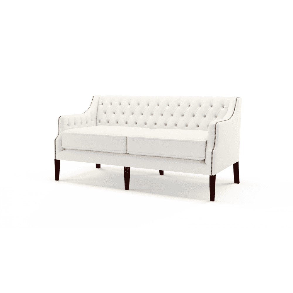 Sofa by Saxon - Thames 3 Seater Sofa - Hand-Burnished Leather - Birch Ivory - EB London