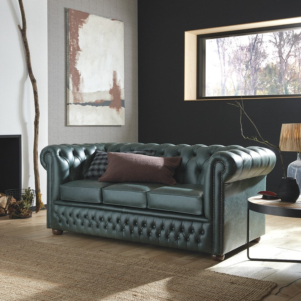 Sofa by Saxon - Ellington 3 Seater Sofa Bed - Hand-Burnished Leather - EB London