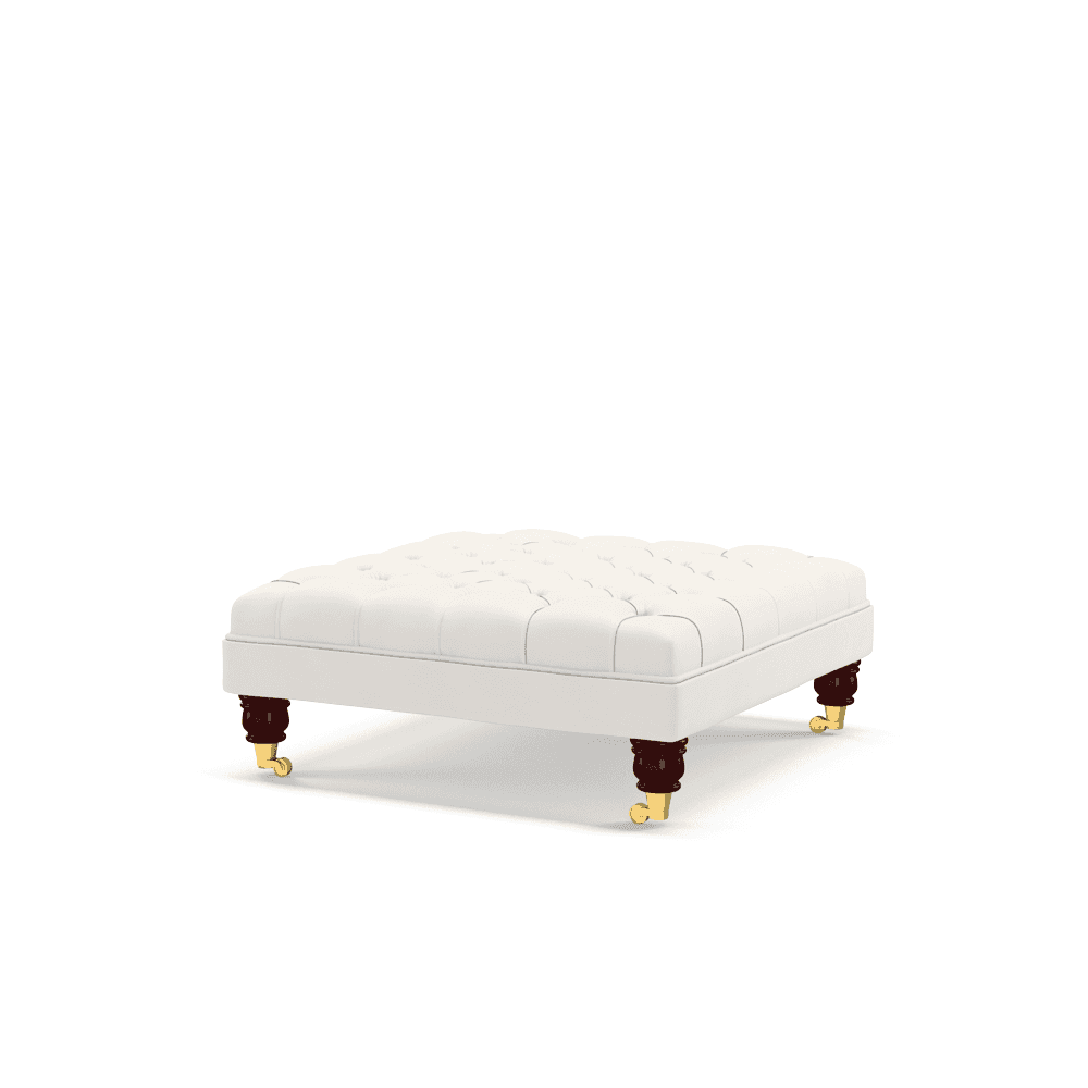 Sofa by Saxon - Finsbury Footstool - Hand-Burnished Leather - Birch White - EB London
