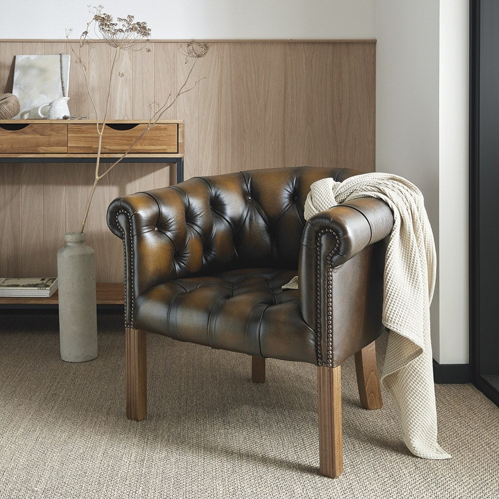 Sofa by Saxon - Harris Tub Chair - Hand-Burnished Leather - EB London