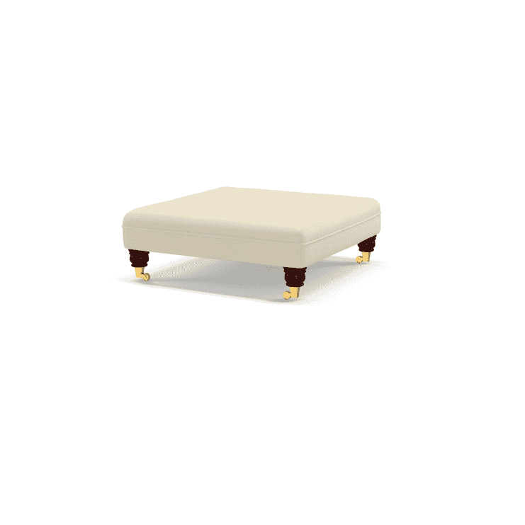Sofa by Saxon - Harrow Footstool - Hand-Burnished Leather - Birch Ivory - EB London