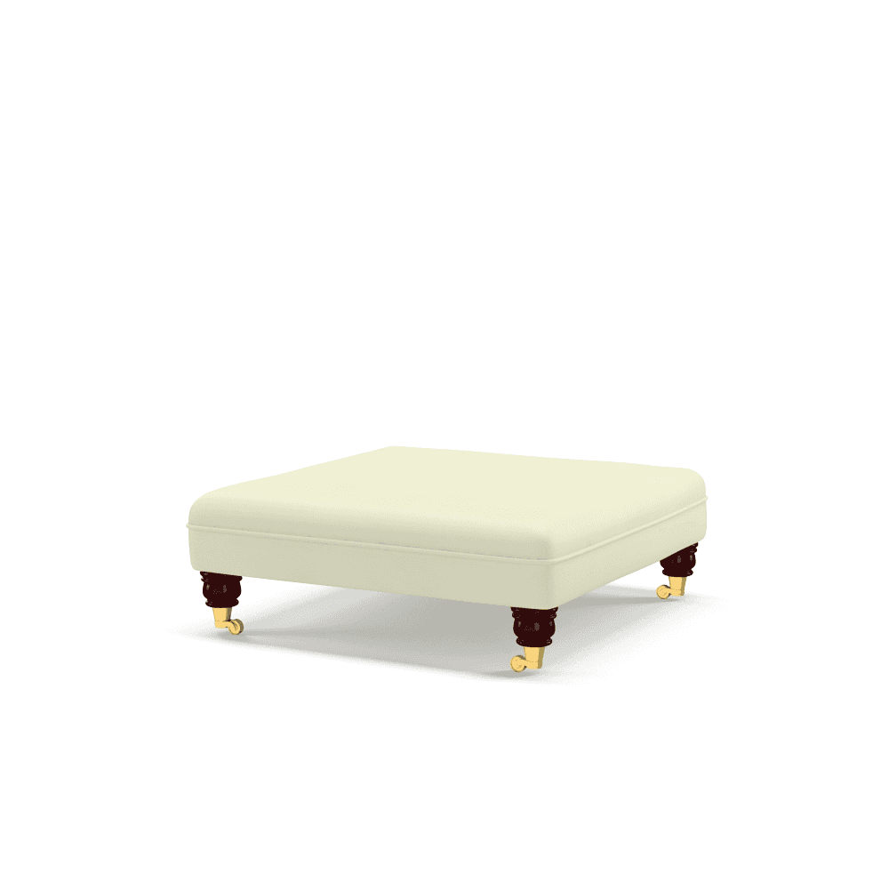 Sofa by Saxon - Harrow Footstool - Hand-Burnished Leather - Birch Cream - EB London