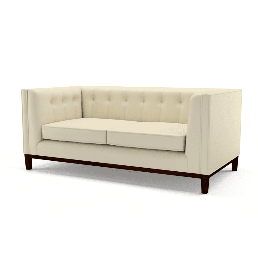ofa by Saxon - Henley 2 Seater Sofa - Hand-Burnished Leather - Birch Ivory - EB London