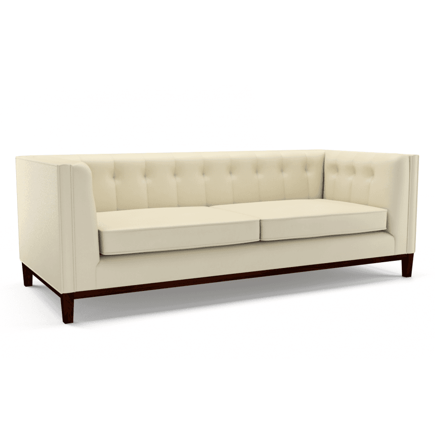 Sofa by Saxon - Henley 3 Seater Sofa - Hand-Burnished Leather - Birch Ivory - EB London