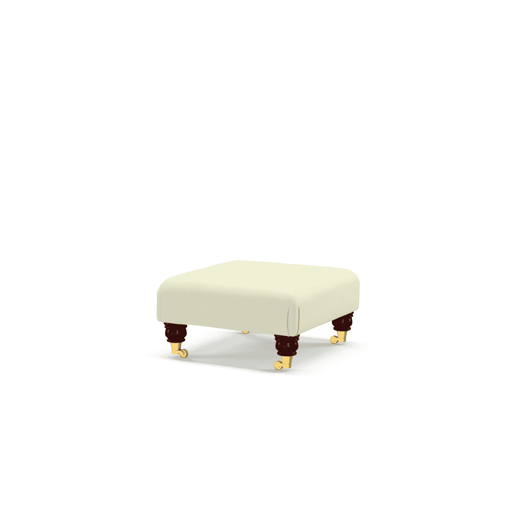 Sofa by Saxon - Paddington Footstool - Hand-Burnished Leather - Birch Cream - EB London