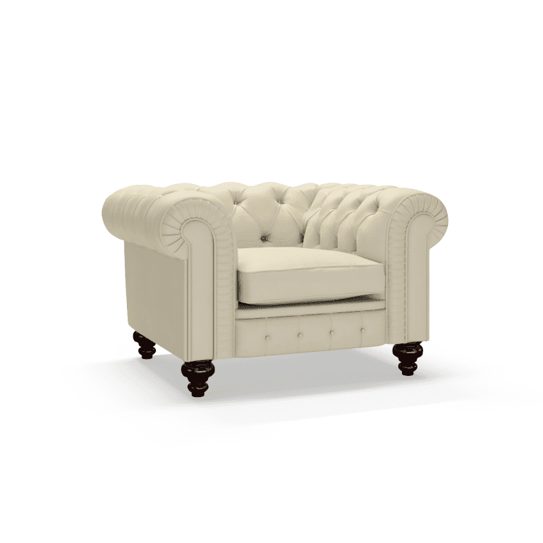 Sofa by Saxon - Stamford Chair - Hand-Burnished Leather - Birch Ivory - EB London