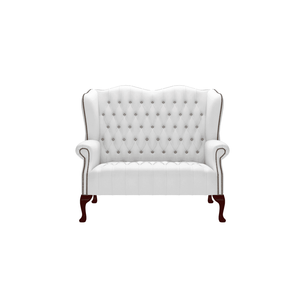Sofa by Saxon - Stirling 2 Seater Sofa - Hand-Burnished Leather - Birch White - EB London