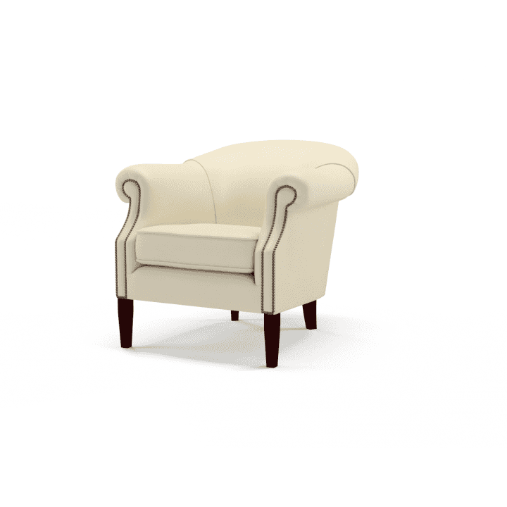 Sofa by Saxon - Shelly Tub Chair - Hand-Burnished Leather - Birch Ivory - EB London