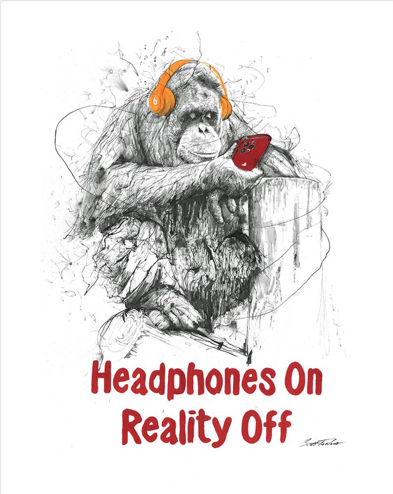 Scott Tetlow | Headphones On, Reality Off - Miniature | Limited Edition British Art - EB London