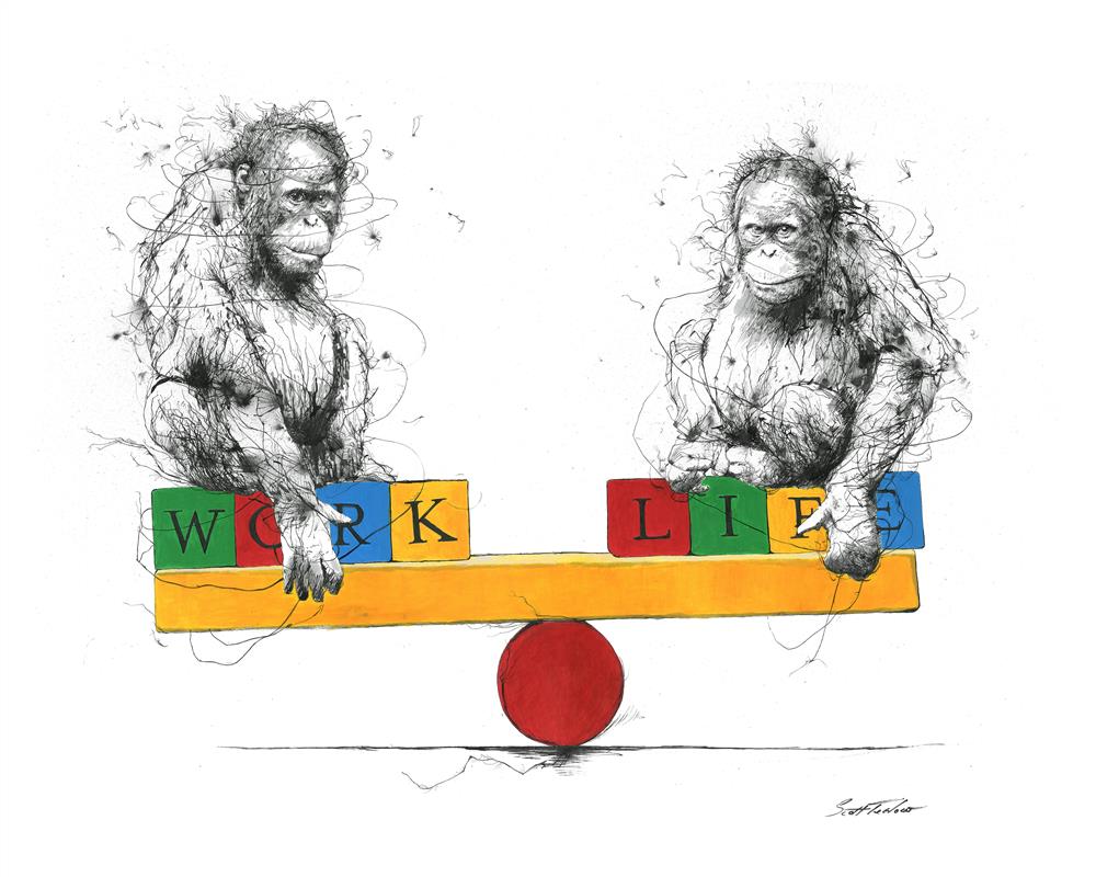 Scott Tetlow | Work Life Balance! - Miniature | Limited Edition British Art - EB London
