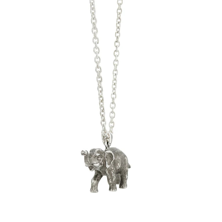 black elephant pendant with chain by Deakin & Francis at EB London