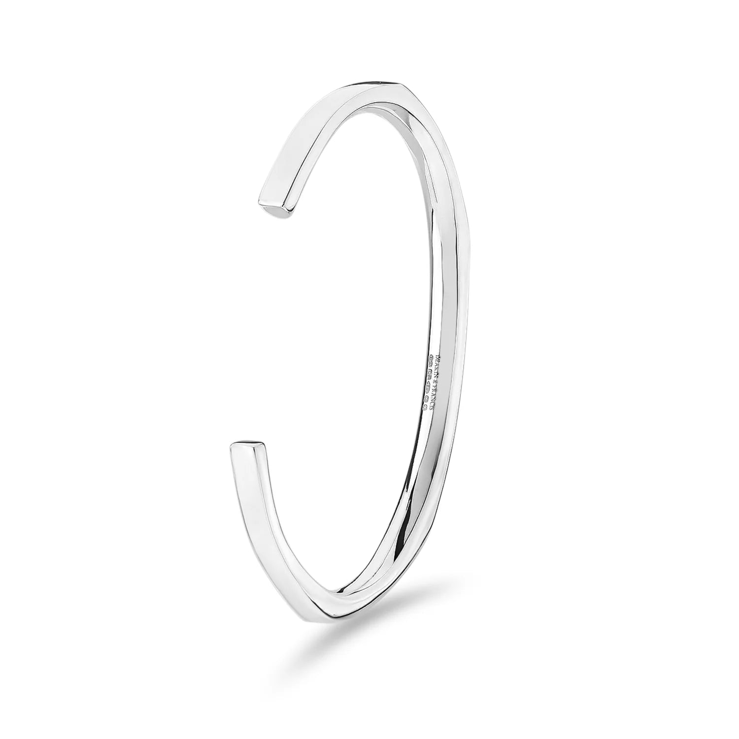 silver facetted bangle with sophisticated detailing by Deakin & Francis at EB London