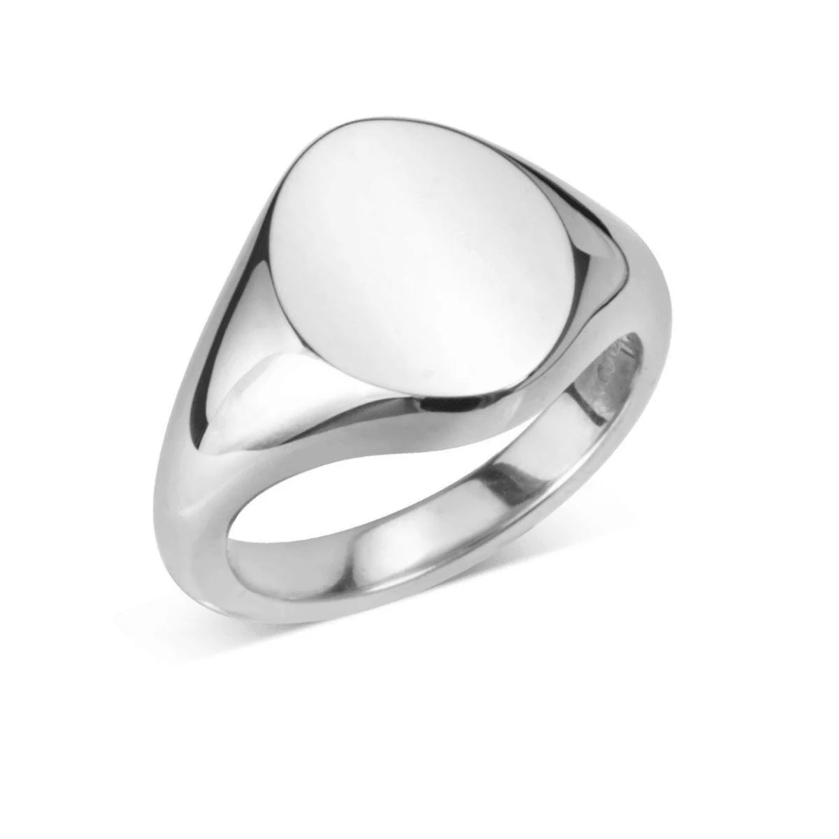 Deakin & Francis sterling silver oval signet ring, 14x11.5mm, handcrafted in Birmingham, at EB London