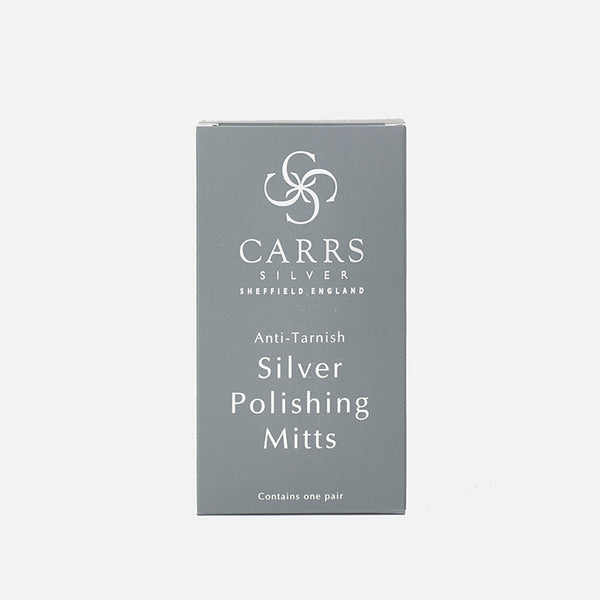 EB London silver polishing mitts with anti-tarnish treatment, lined cotton, single pair