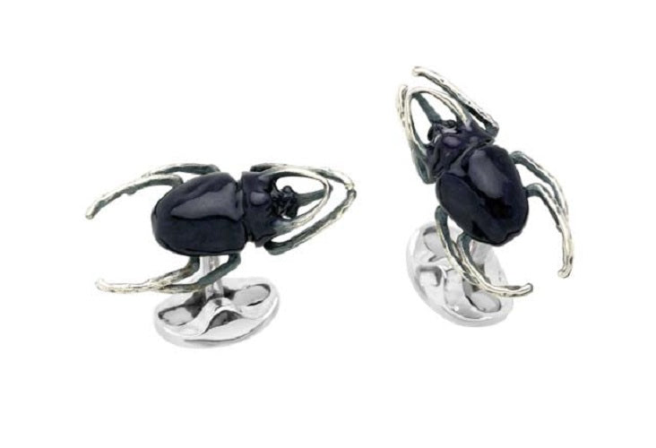 Sterling Silver Purple Horn Beetle Cufflinks – Deakin & Francis - EB London