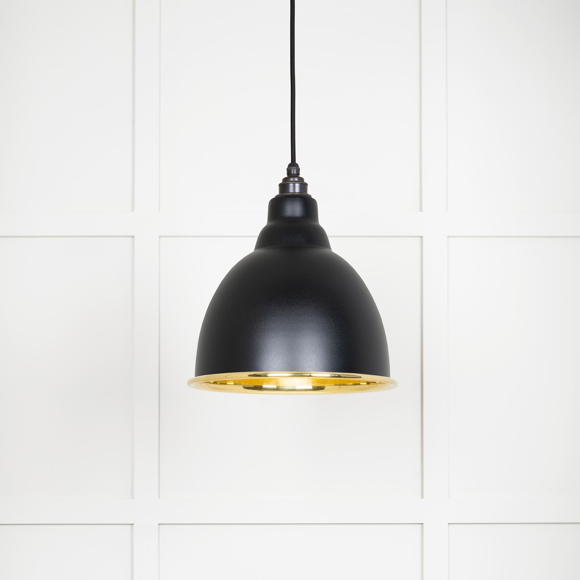 Smooth Brass Brindley Pendant | Elan Black - From The Anvil - EB London