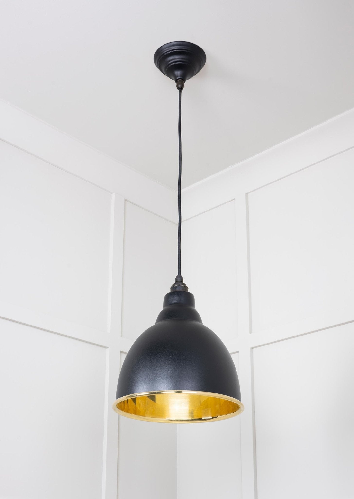 Smooth Brass Brindley Pendant | Elan Black - From The Anvil - EB London
