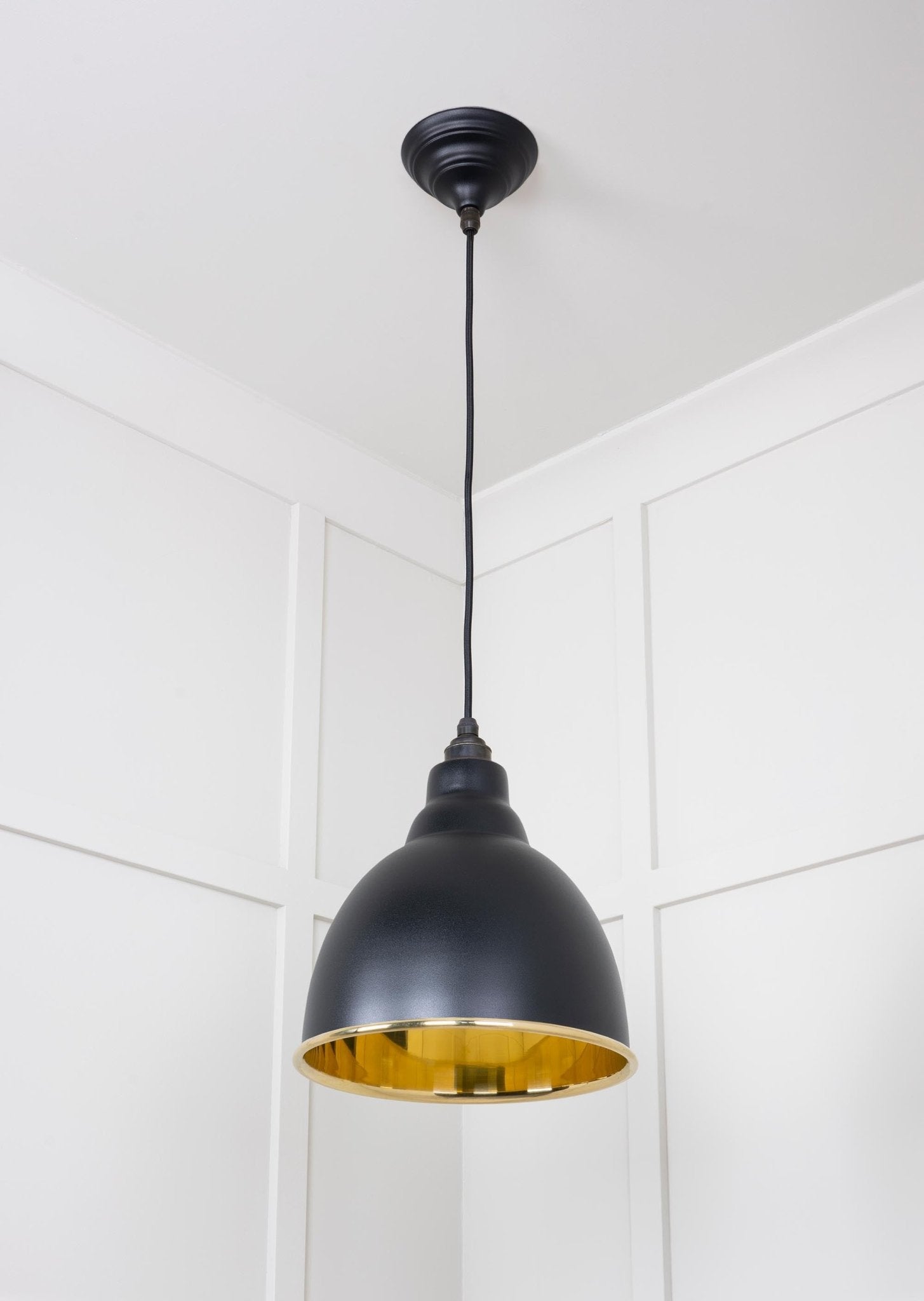Smooth Brass Brindley Pendant | Elan Black - From The Anvil - EB London