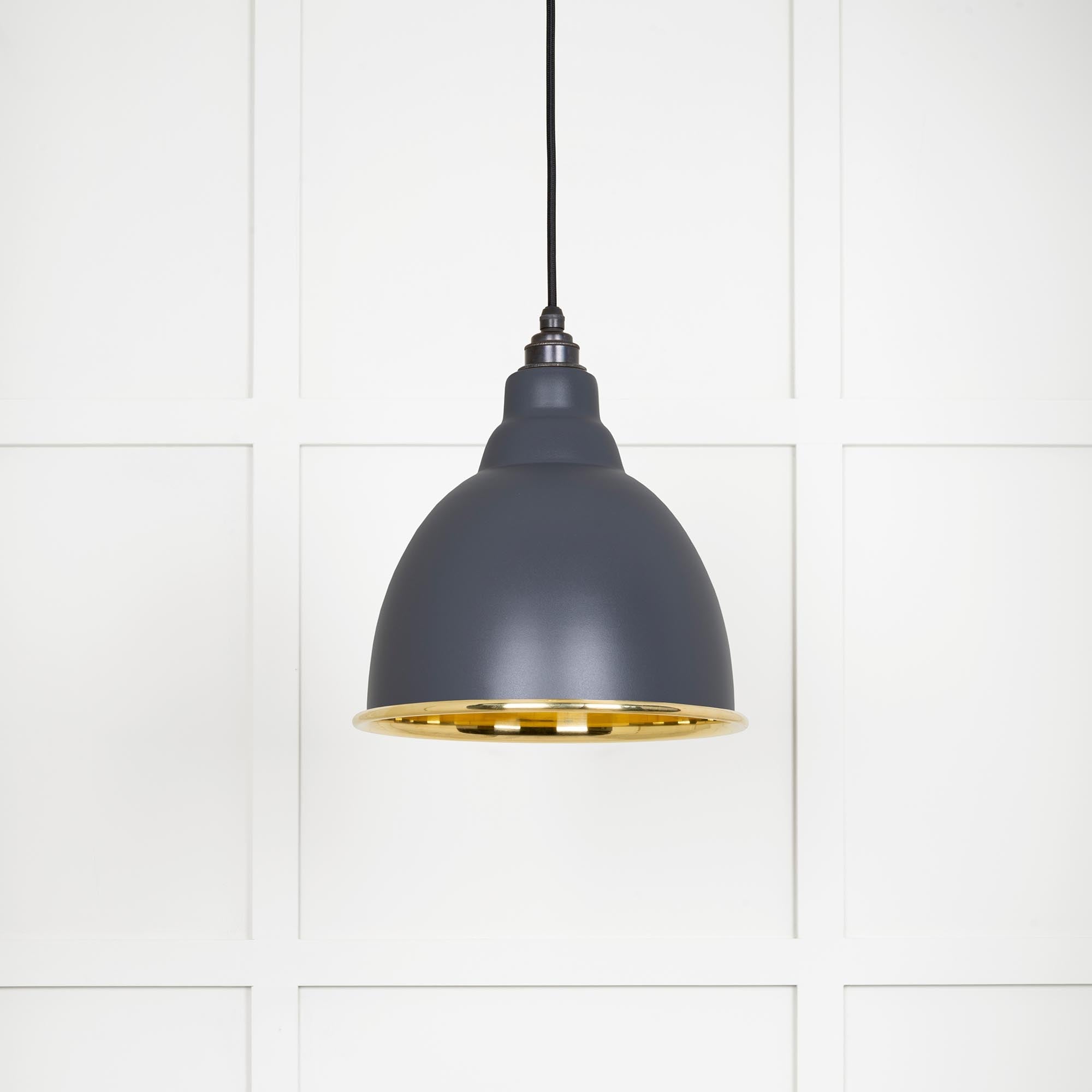 Smooth Brass Brindley Pendant | Slate - From The Anvil - EB London