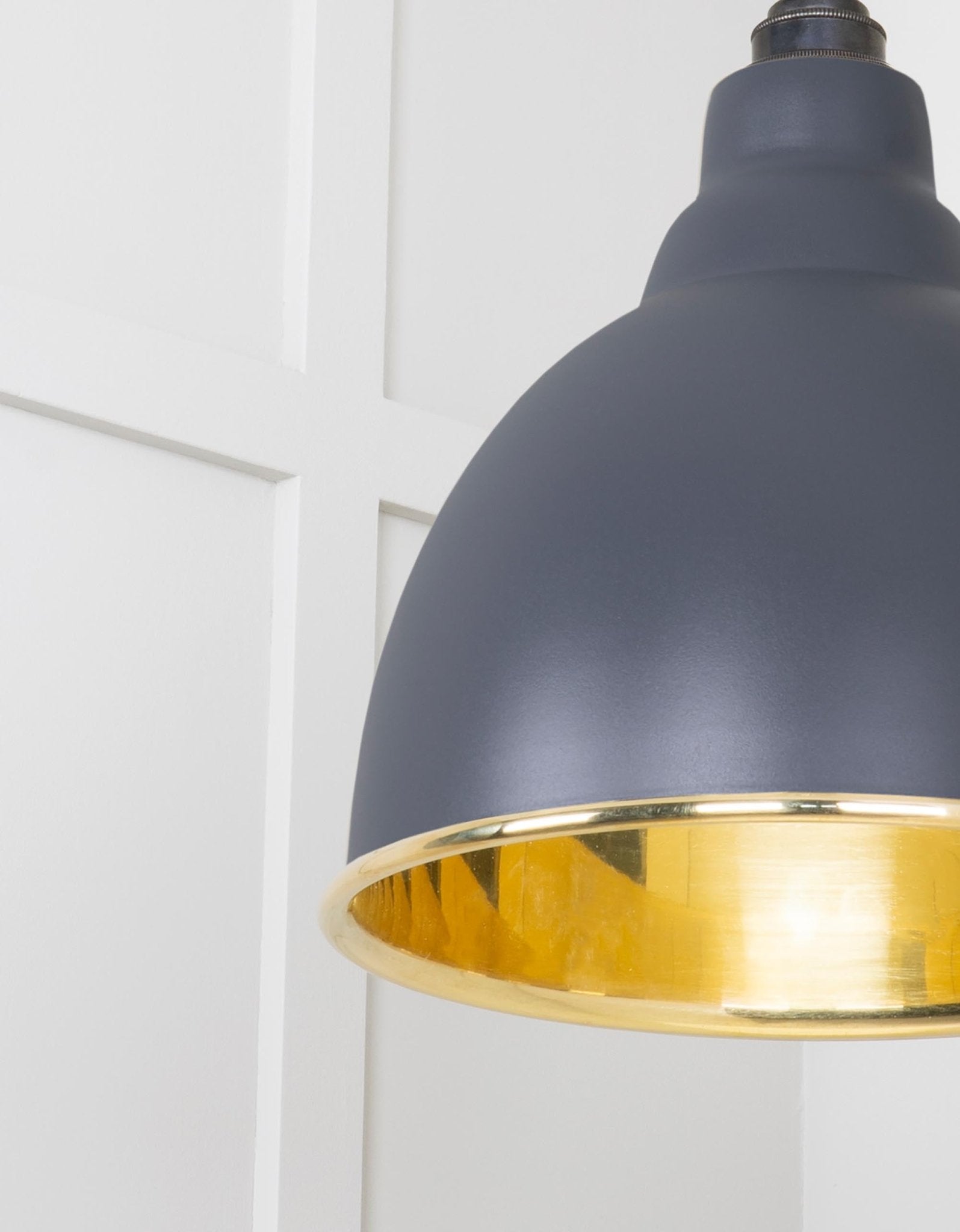 Smooth Brass Brindley Pendant | Slate - From The Anvil - EB London