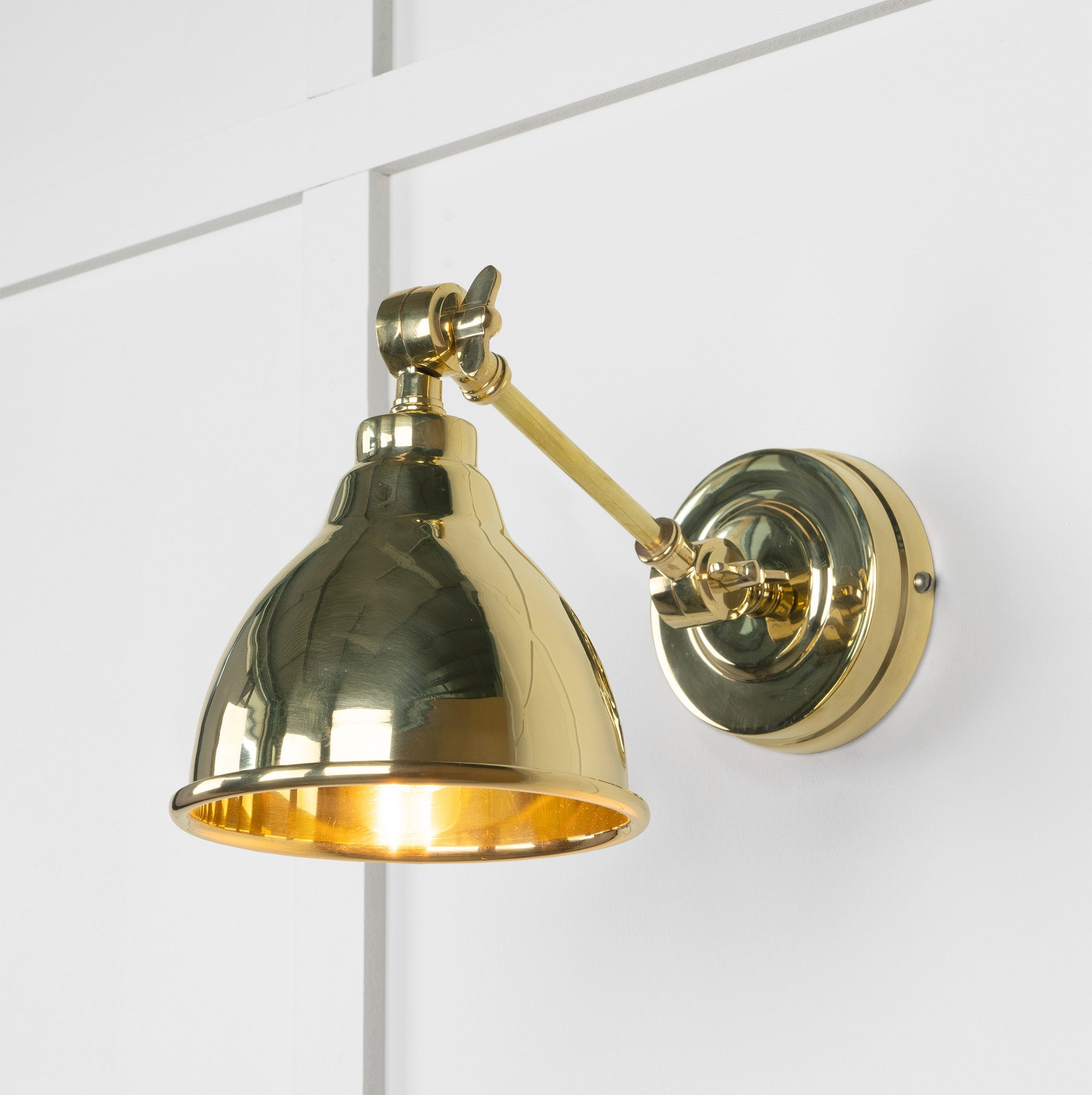 Smooth Brass Brindley Wall Light | Smooth Brass Bare - From the Anvil - EB London
