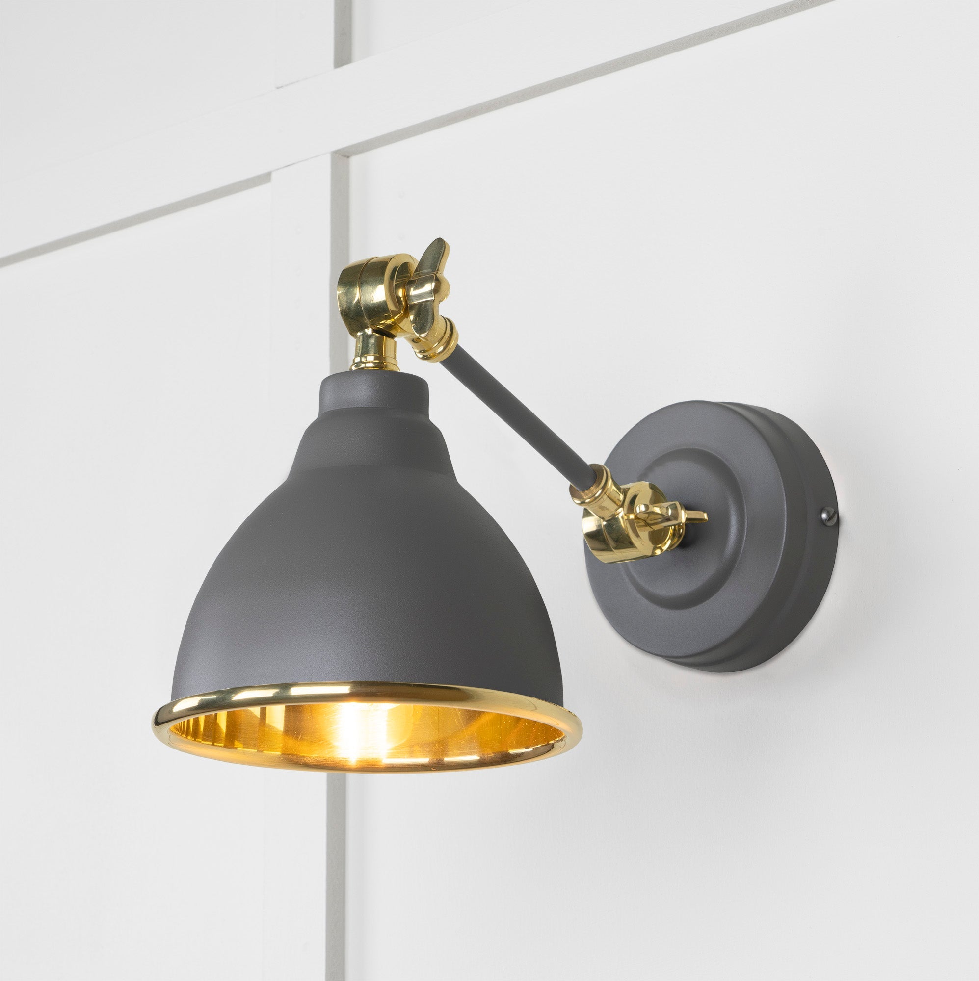 Smooth Brass Brindley Wall Light | Smooth Brass Bluff - From the Anvil - EB London