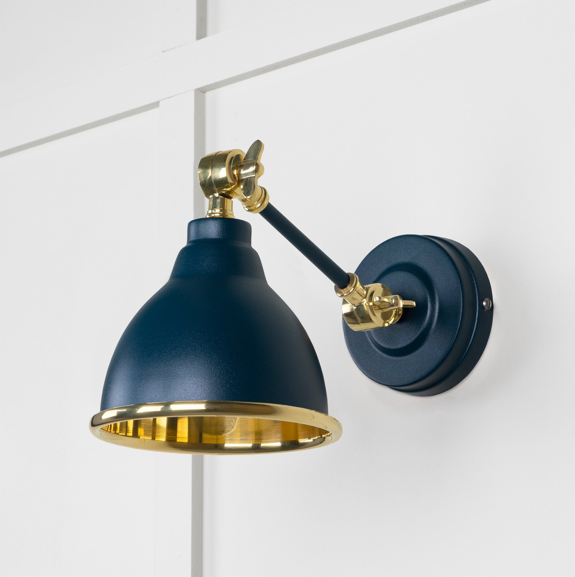 Smooth Brass Brindley Wall Light | Smooth Brass Dusk - From the Anvil - EB London