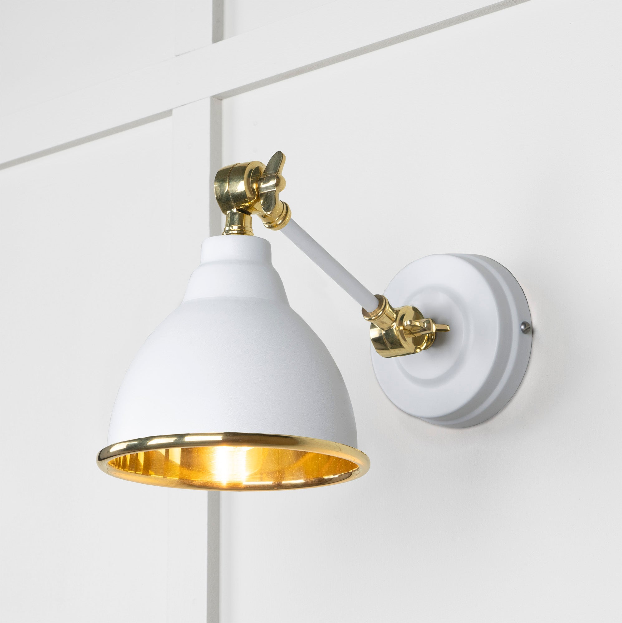 Smooth Brass Brindley Wall Light | Smooth Brass Flock - From the Anvil - EB London