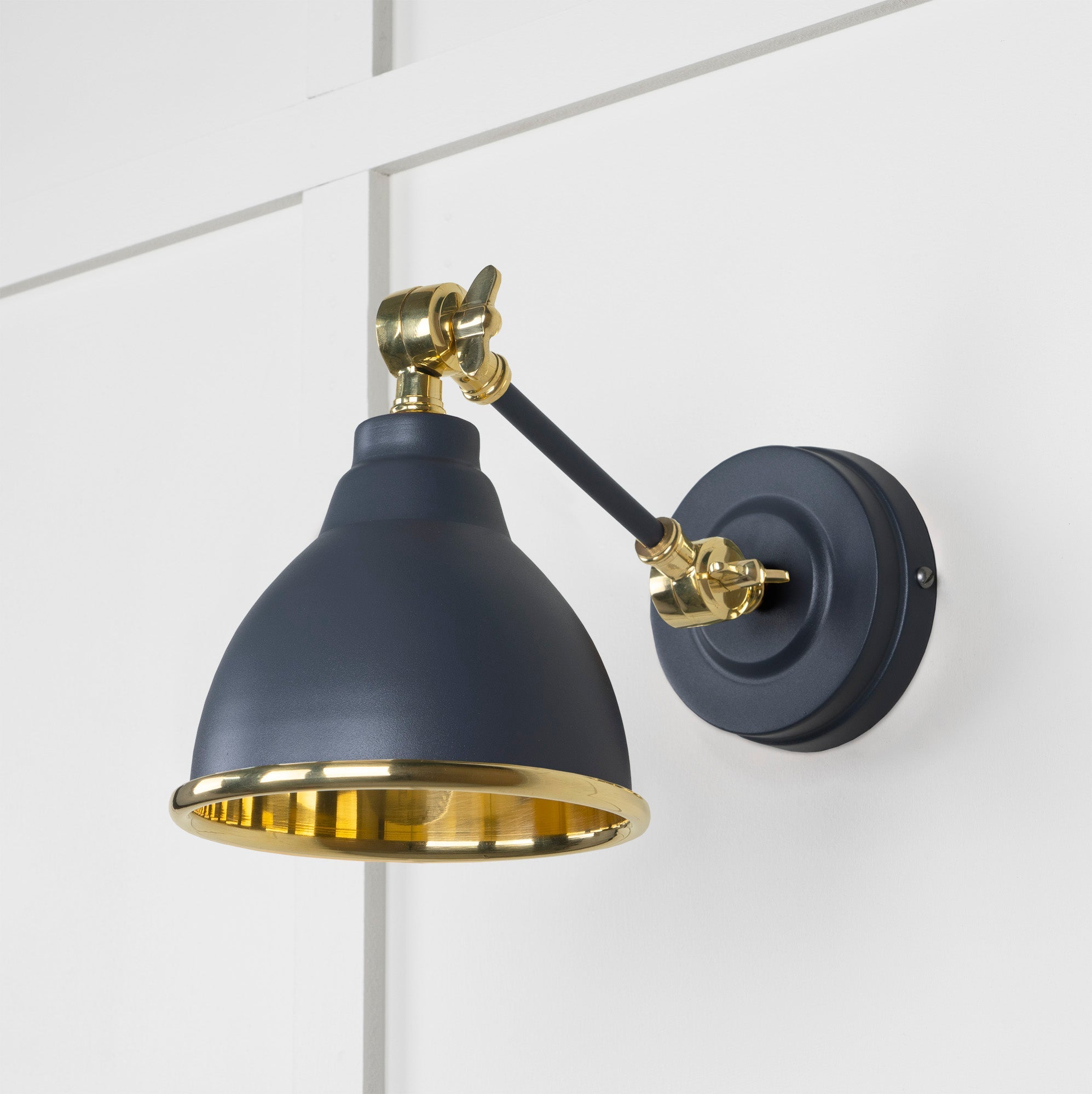 Smooth Brass Brindley Wall Light | Smooth Brass Slate - From the Anvil - EB London