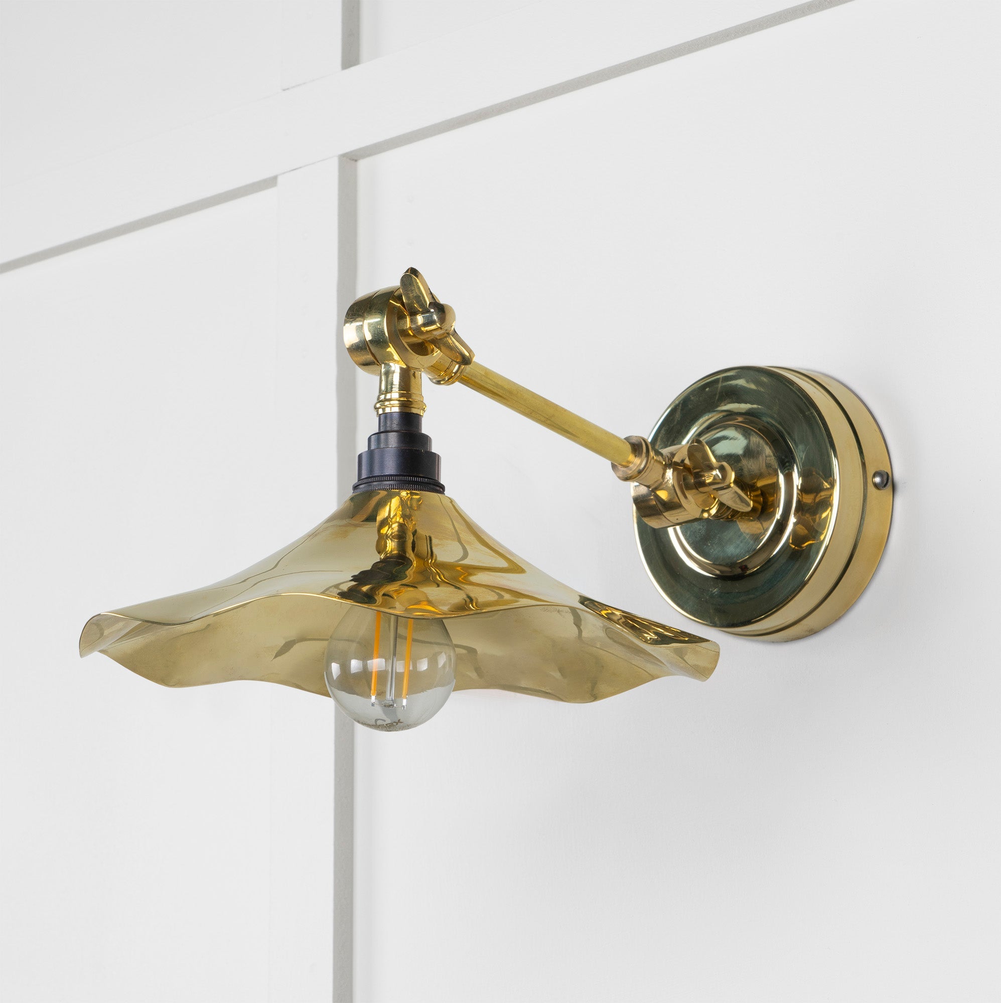Smooth Brass Flora Wall Light | Bare - From the Anvil - EB London