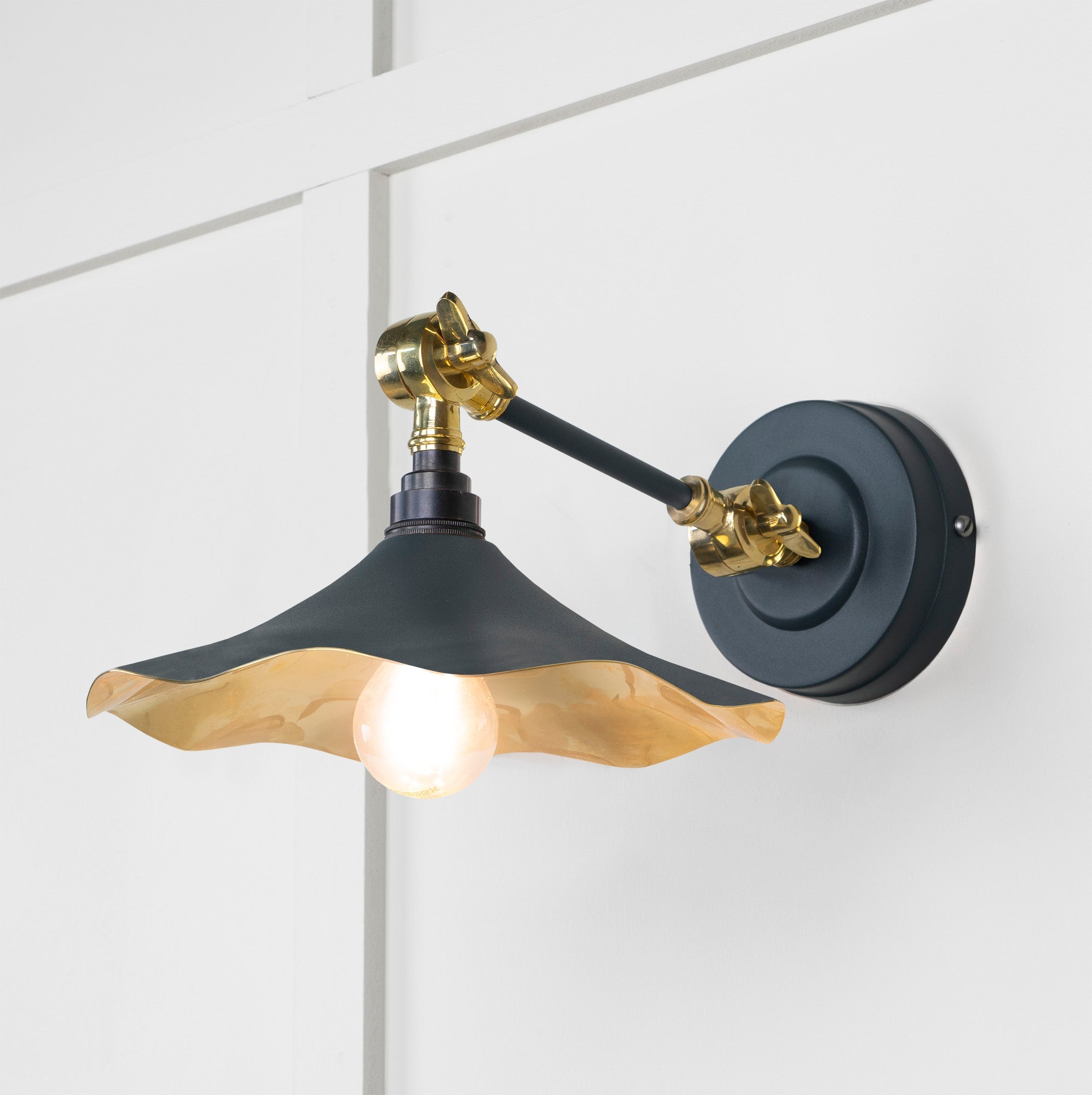 Smooth Brass Flora Wall Light | Soot - From The Anvil - EB London