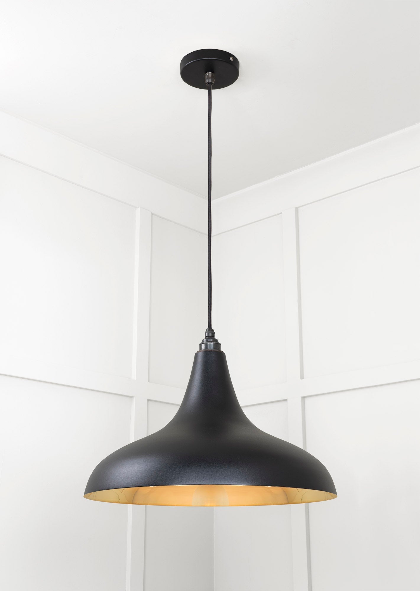 Smooth Brass Frankley Pendant | Elan Black - From The Anvil - EB London