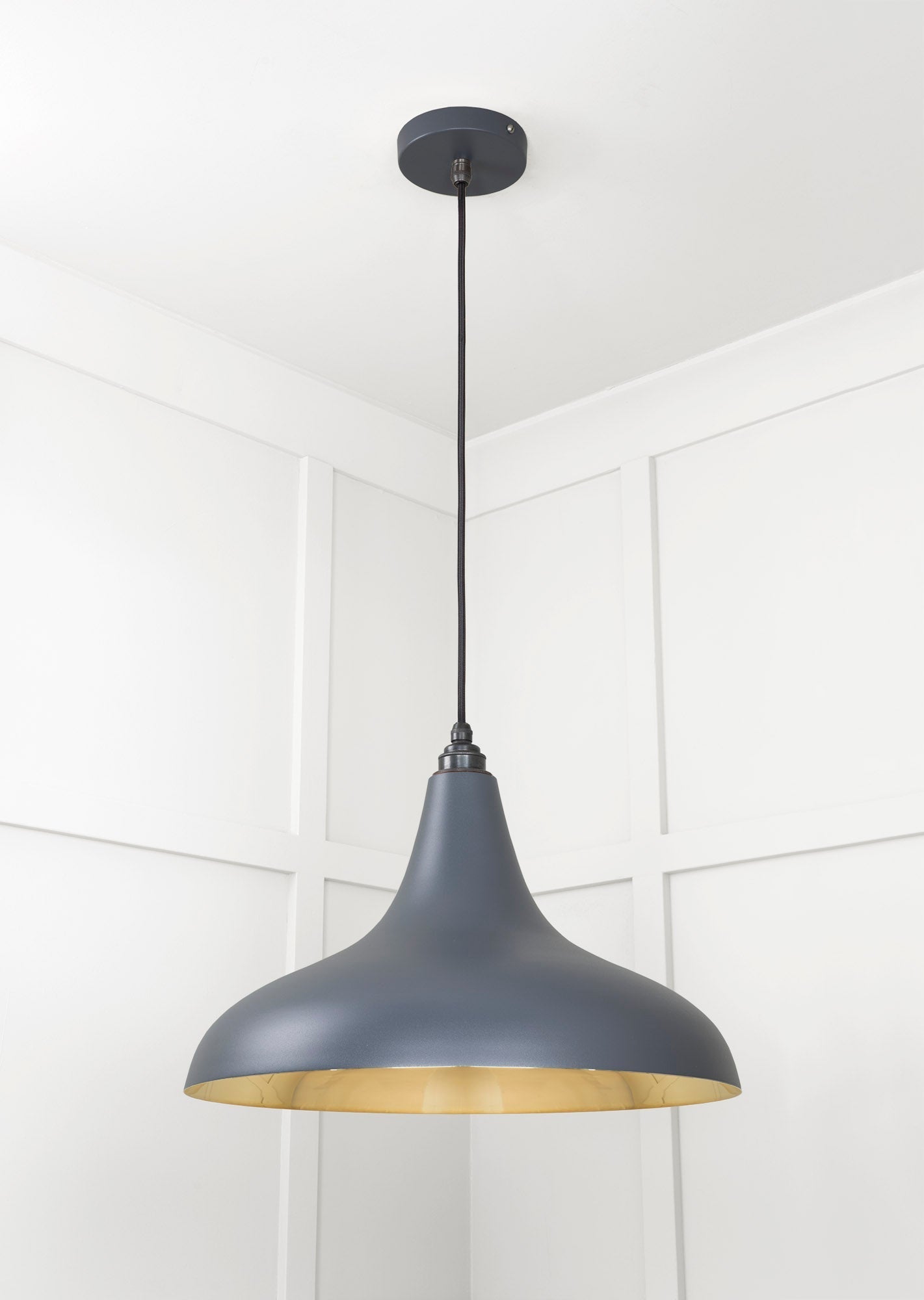Smooth Brass Frankley Pendant | Slate - From The Anvil - EB London